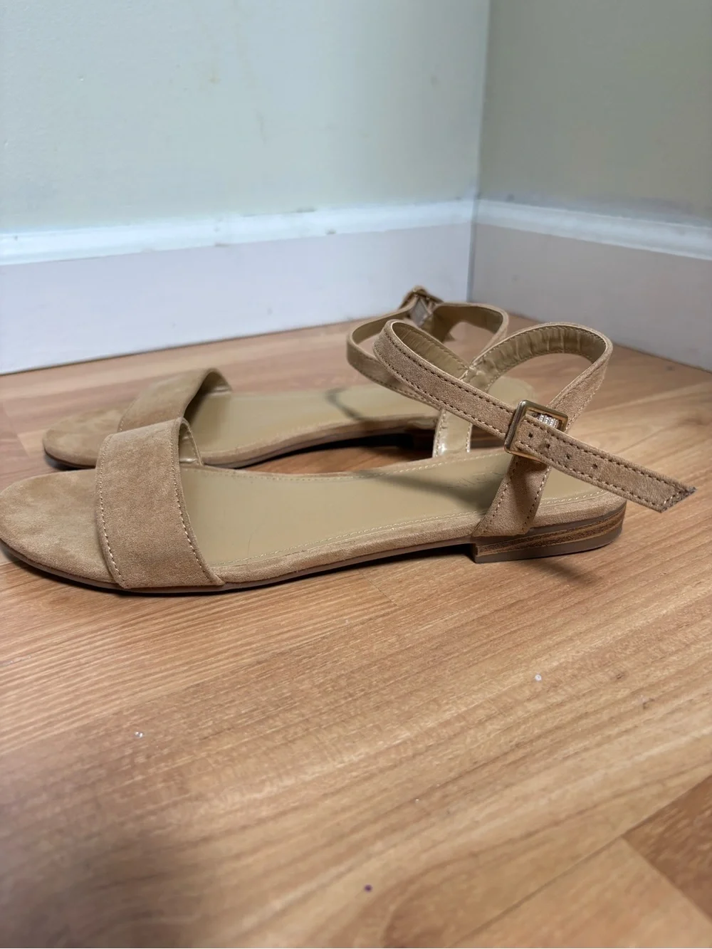 J. Crew Beige Suede Ankle-Strap Sandals